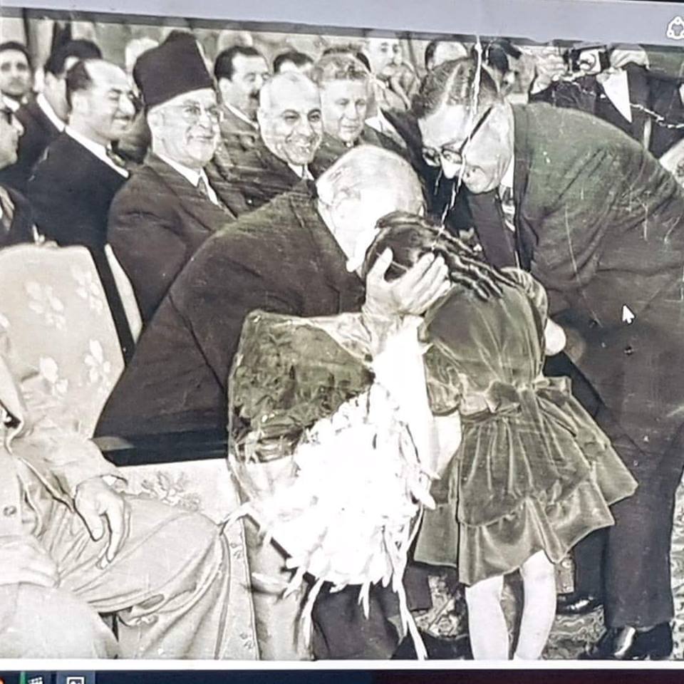 التاريخ السوري المعاصر - شكري القوتلي في افتتاح مدرسة جول جمال في دمشق عام 1958