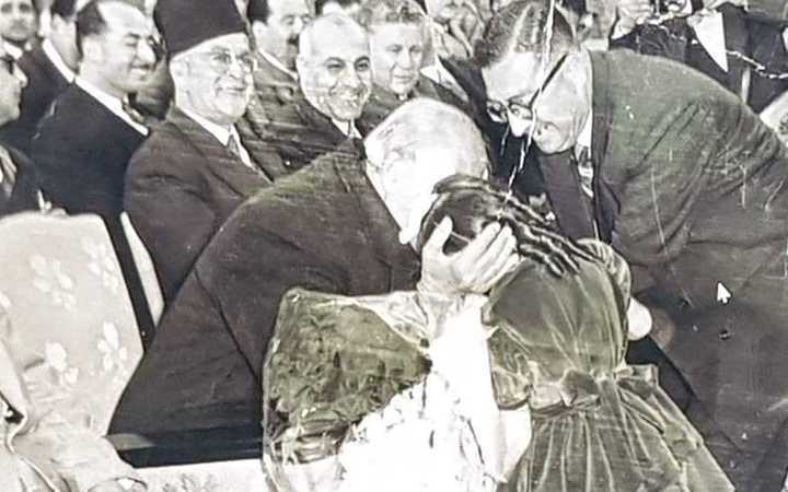 شكري القوتلي في افتتاح مدرسة جول جمال في دمشق عام 1958