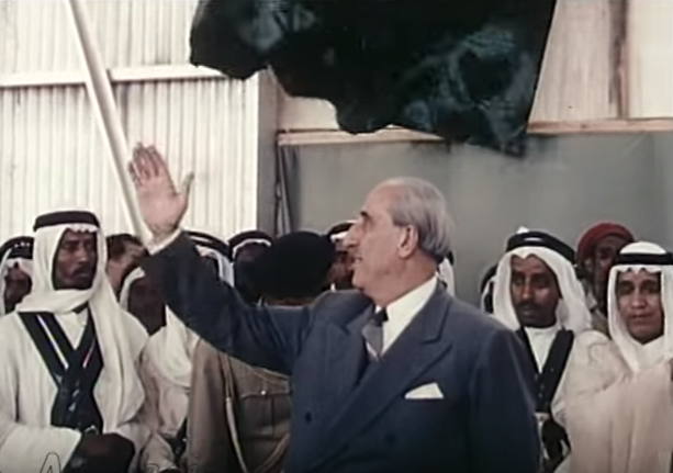 الرئيس شكري القوتلي في زيارة للسعودية في ايلول 1956