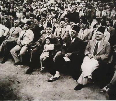 زعماء الكتلة الوطنية في دمشق مع زعماء العراق في بداية الثلاثينيات