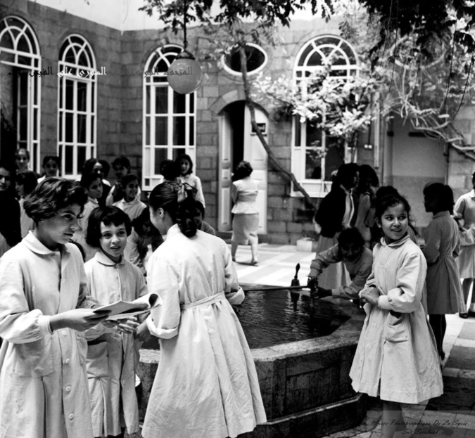 مدرسة ايتام اللاجئين الفلسطينيين في دمشق 1959