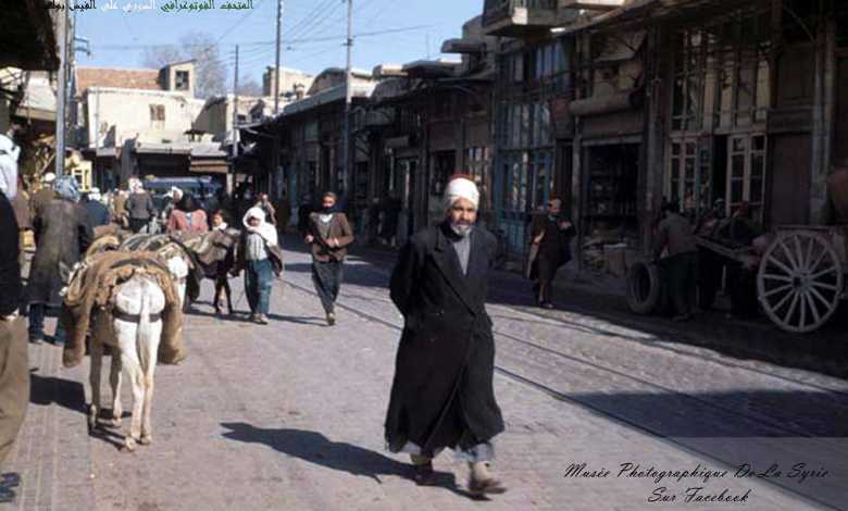 دمشق 1958- جادة بين الحواصل بمحلة العمارة البرانية ...