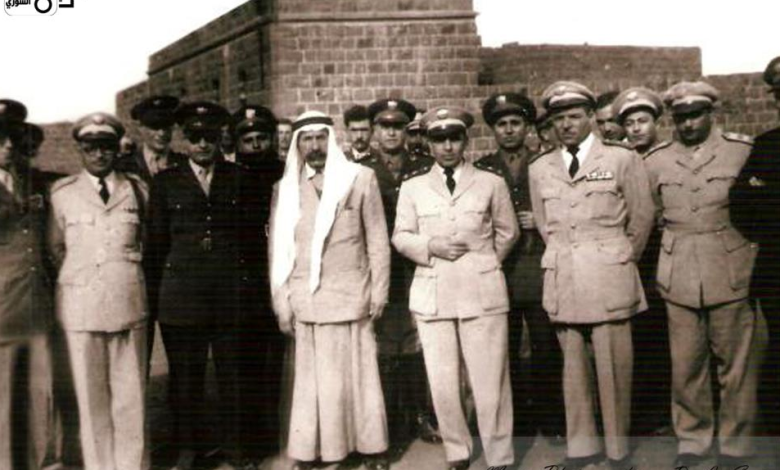 سلطان باشا الاطرش مع أديب الشيشكلي في السويداء 1950