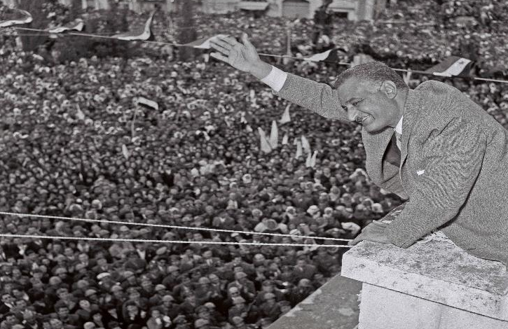 جمال عبد الناصر في حمص عام 1960 بمناسبة عيد الوحدة
