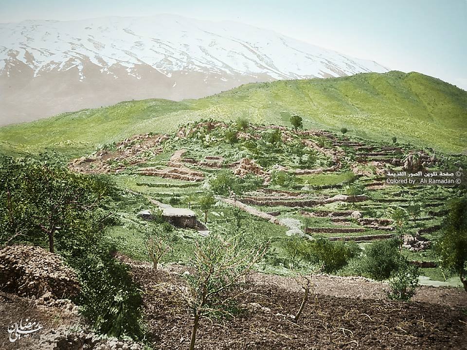 منظر عام لجبل الشيخ من قرية راشيا اللبنانية  1862