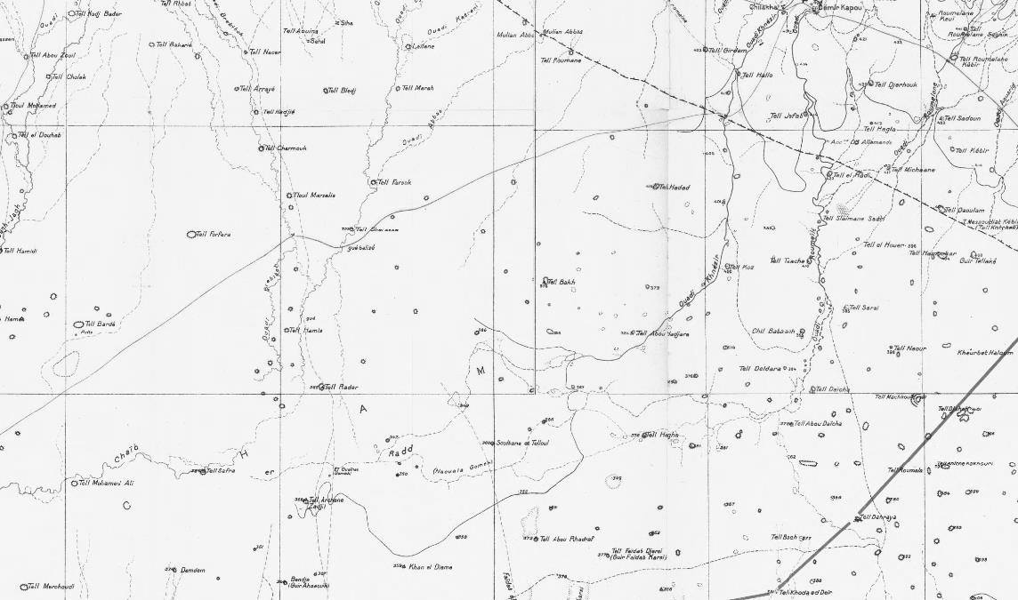 أسماء التلال التي كانت معروفة على الخارطة الجغرافية في منطقة الجزيرة السوريّة 1932