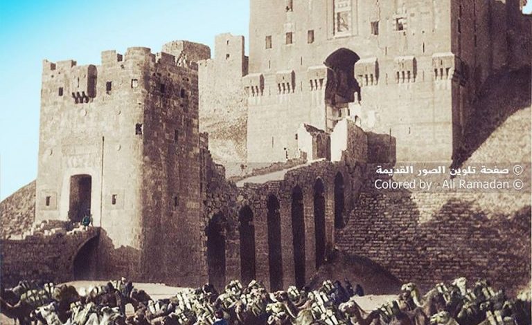 بوابة قلعة حلب بين عامي 1920 – 1925
