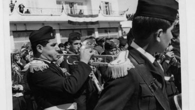التاريخ السوري المعاصر - الفرقة السريانية في القامشلي خلال الاحتفال بذكرى الاستقلال عام 1956 