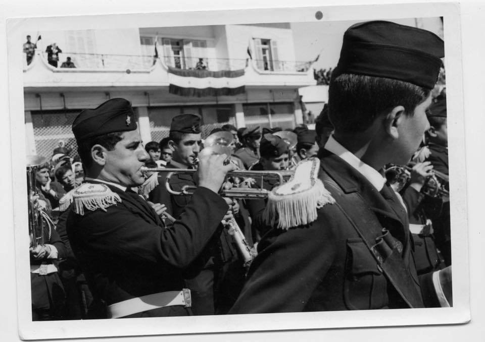 التاريخ السوري المعاصر - الفرقة السريانية في القامشلي خلال الاحتفال بذكرى الاستقلال عام 1956 
