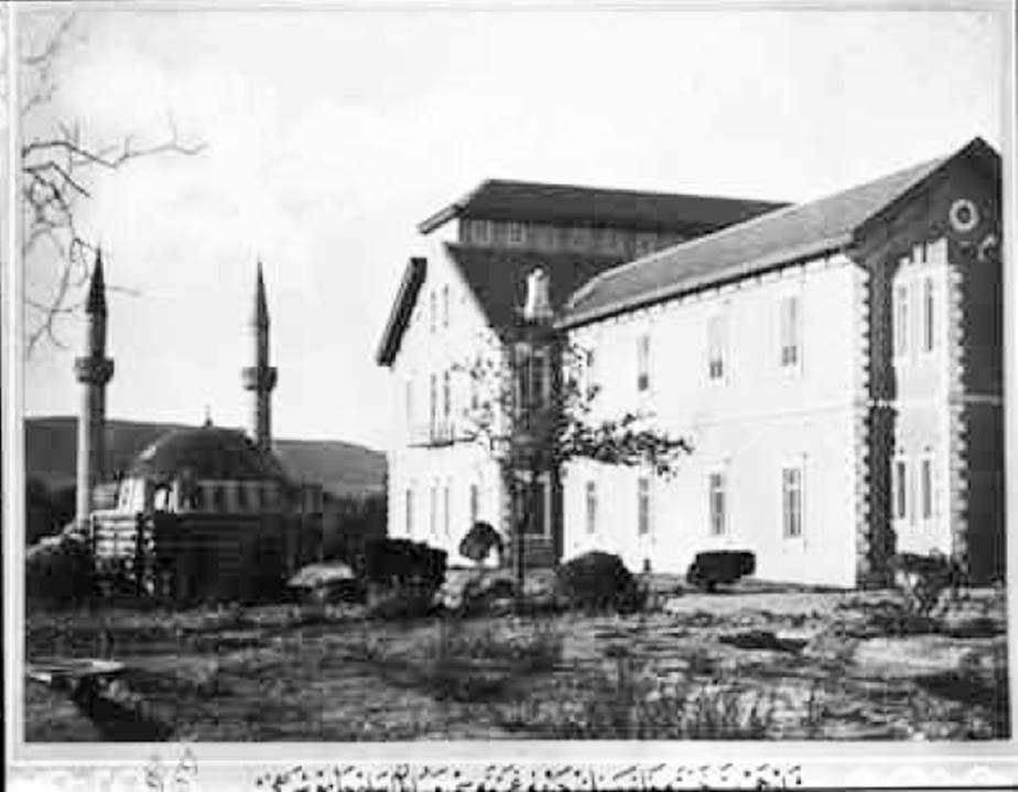 دمشق 1907 - التكية السليمانية ومبنى المشفى الوطني (مشفى الغرباء )..