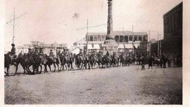 دمشق 1918- القوات البريطانية تعبر ساحة المرجة
