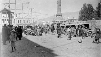 دمشق 1918- تمركز القوات البريطانية في ساحة المرجة
