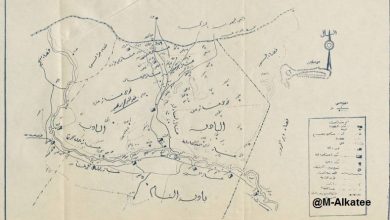 خريطة توضح الرقة ونواحيها وعشائرها في ثلاثينيات القرن العشرين