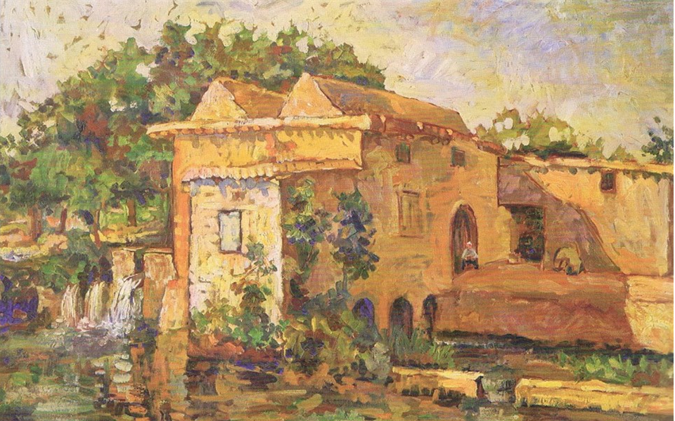 طاحونة عربين .. لوحة للفنان ناظم الجعفري