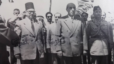 شكري القوتلي والرائد بهاء الدين الخوجة في عمان 1957