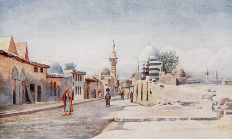 دمشق من جهة مقبرة باب الصغير 1907م