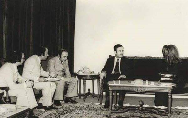 حافظ الأسد يستقبل المطربة فيروز عام 1973
