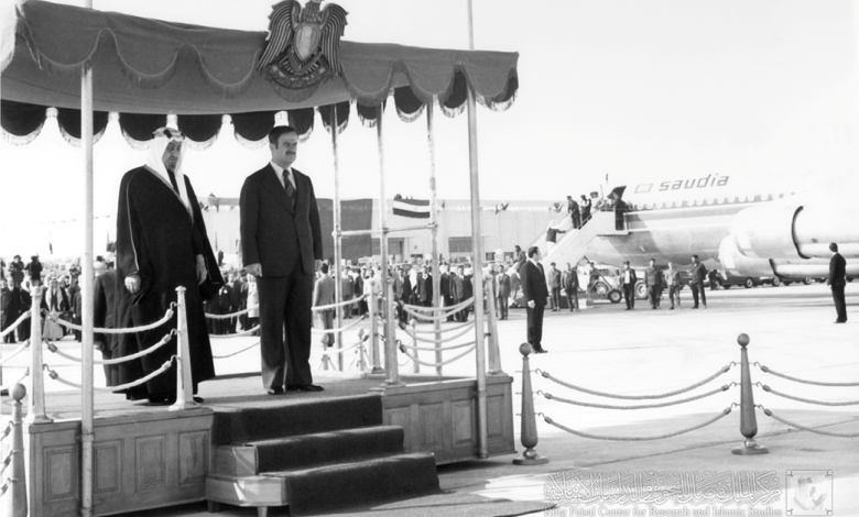 الرئيس حافظ الأسد يستقبل الملك فيصل