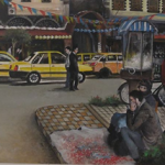 لوحة - شارع الحميدية وجامع الدالاتي في حمص