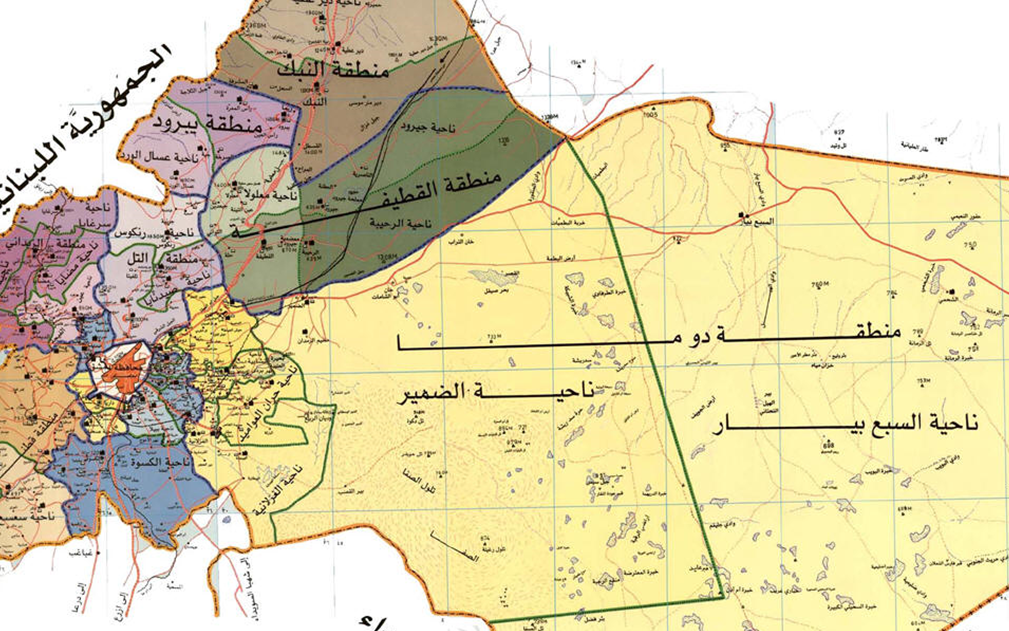 التاريخ السوري المعاصر - خريطة ريف دمشق