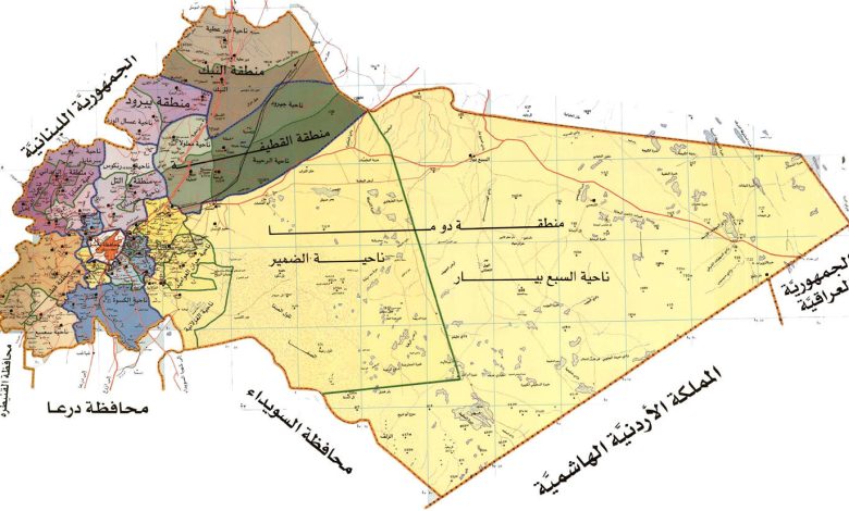 خريطة ريف دمشق