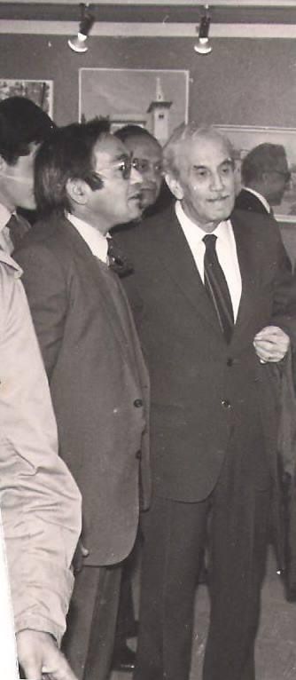 خالد معاذ مع طارق الشريف في معرض إيبلا عام 1983