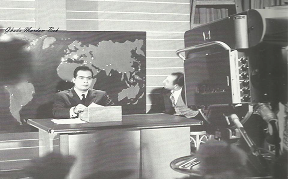 المذيع سامي جانو  يعلن افتتاح التلفزيون السوري عام 1960
