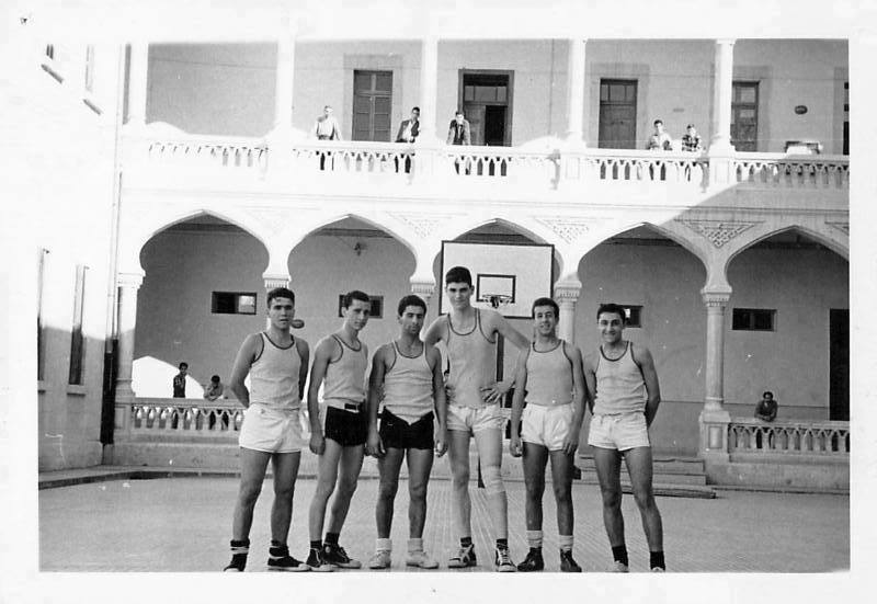 التاريخ السوري المعاصر - فريق كرة السلة في ثانوية التجهيز الأولى عام 1959