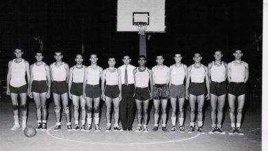 المنتخب السوري بكرة السلة المشارك في دورة ألعاب البحر الأبيض المتوسط في برشلونة 1955