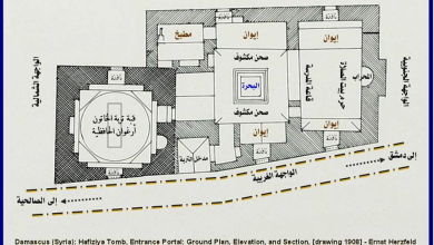 دمشق 1908 - المدرسة والتربة الحافظية .. مخطط توضيحي (2)