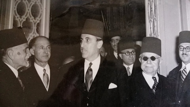 دمشق 1946  -  شكري القوتلي وهاشم الأتاسي- احتفال الكتلة الوطنية في عيد الجلاء