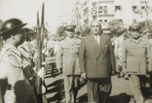 الرئيس شكري القوتلي متجهاً لتوقيع التنازل عن الرئاسة لاتمام الوحدة 1958