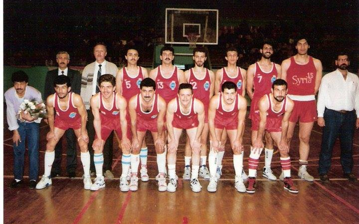 المنتخب السوري بكرة السلة في البطولة العربية بدمشق 1992