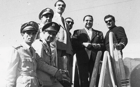 موفق البقاعي في مطار المزة في الخمسينيات