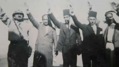 الرقة 1936 - قائد القمصان الحديدية ونجيب الريس وثلة من آل العجيلي