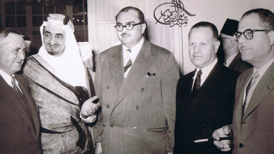 سعيد الغزي وفيصل بن عبد العزيز في الخمسينيات