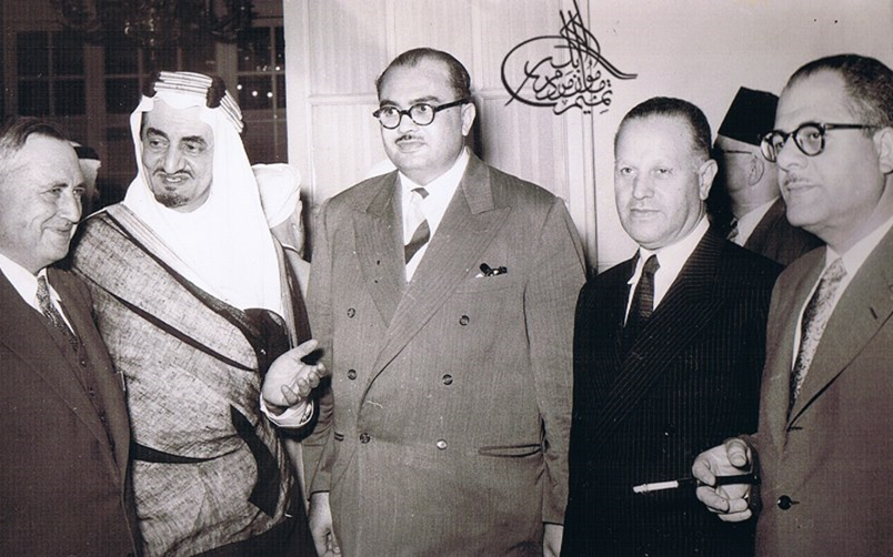 سعيد الغزي وفيصل بن عبد العزيز في الخمسينيات