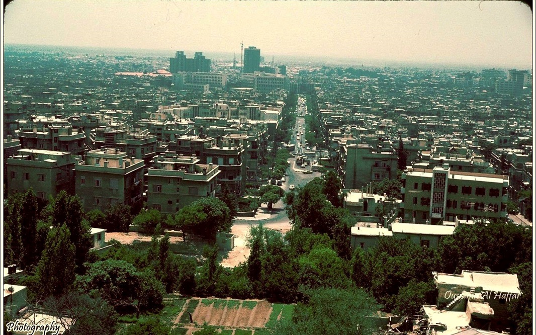 دمشق من مئذنة  مسجد الشيخ محي الدين عام 1983