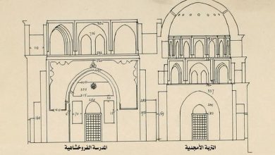 دمشق – مخطط توضيحي للمدرسة الفروخشاهية والتربة الأمجدية (11)