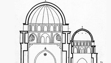 دمشق – مخطط توضيحي للمدرسة الفروخشاهية والتربة الأمجدية (10)