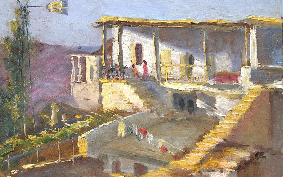 بلودان 1940 .. لوحة للفنان ميشيل كرشة (1)