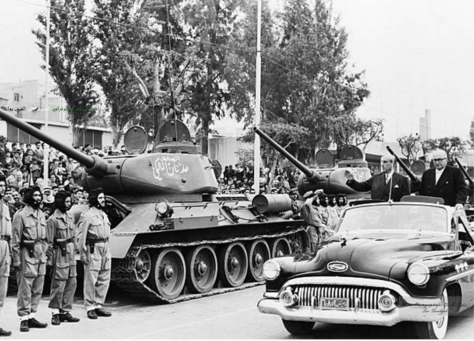 Schaustellung des syrischen Militärs - Schukri Al-Quwatli und Khalid Al-Adhm 1957
