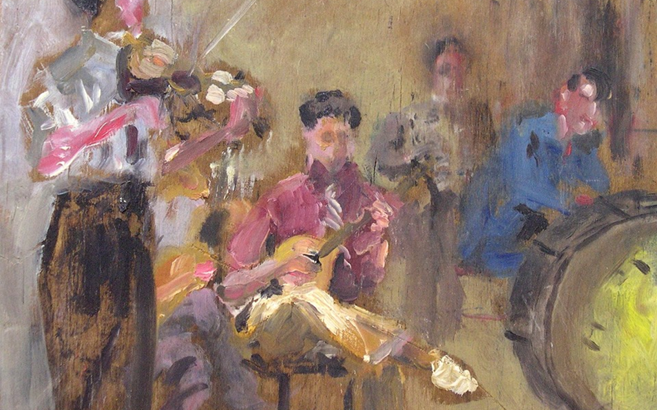 الفرقة الموسيقية .. لوحة للفنان ميشيل كرشة (4)