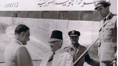 جمال عبد الناصر يستقبل سعيد الغزي في القاهرة 1954 (1)