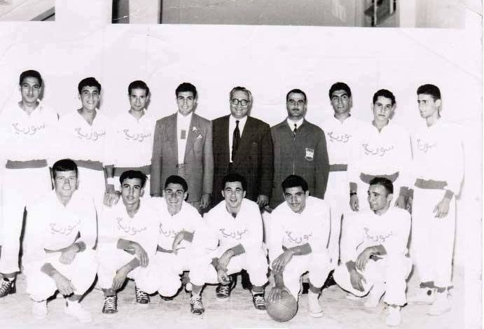 منتخب سورية بكرة السلة المشارك في الدورة العربية الثانية في  بيروت 1957