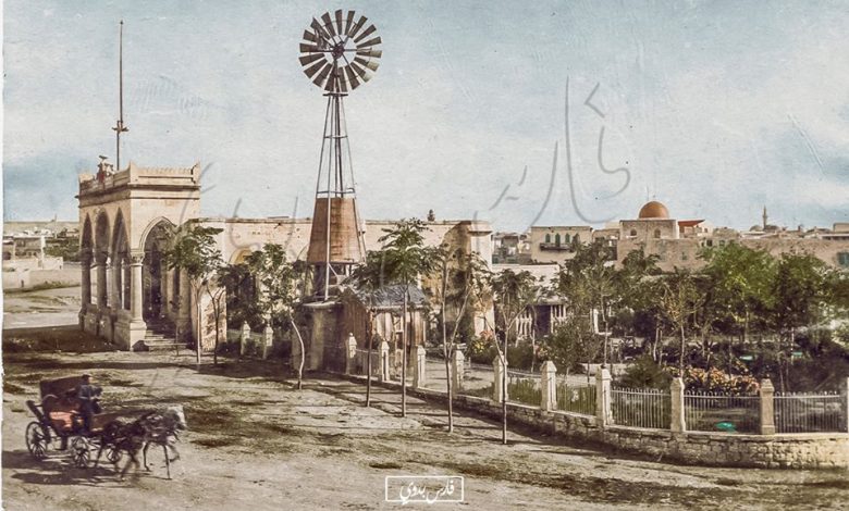 التاريخ السوري المعاصر - صور تاريخية ملونة- منطقة العزيزية في حلب عام 1920