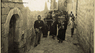 دمشق 1900- جنازة مسيحية في باب توما
