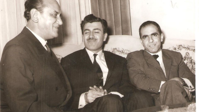 مروان حبش وإبراهيم ماخوس مع سفير يوغوسلافيا في سورية عام 1966