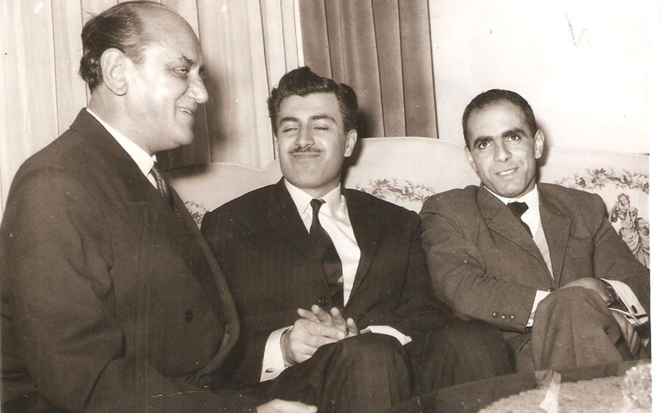 مروان حبش وإبراهيم ماخوس  مع سفير يوغوسلافيا في سورية عام 1966