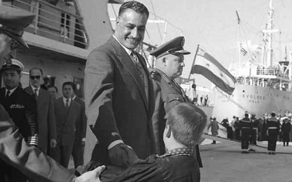 جمال عبد الناصر في ميناء اللاذقية عام 1961